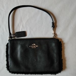 Coach wristlet in black leather